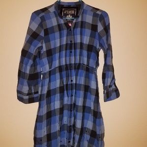 Pink flannel long shirt/dress